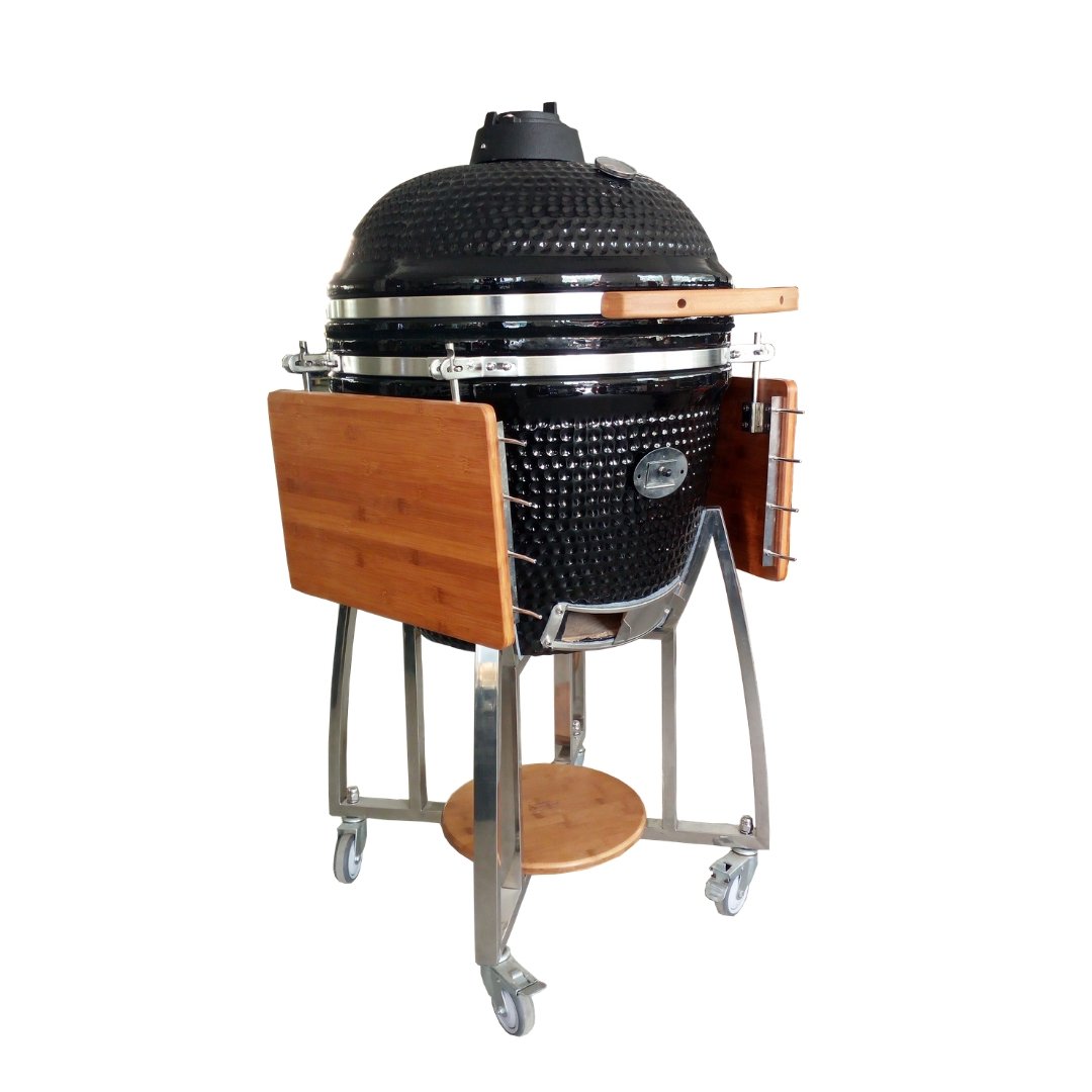Houtskoolbarbecue met keramische kuip en deksel
