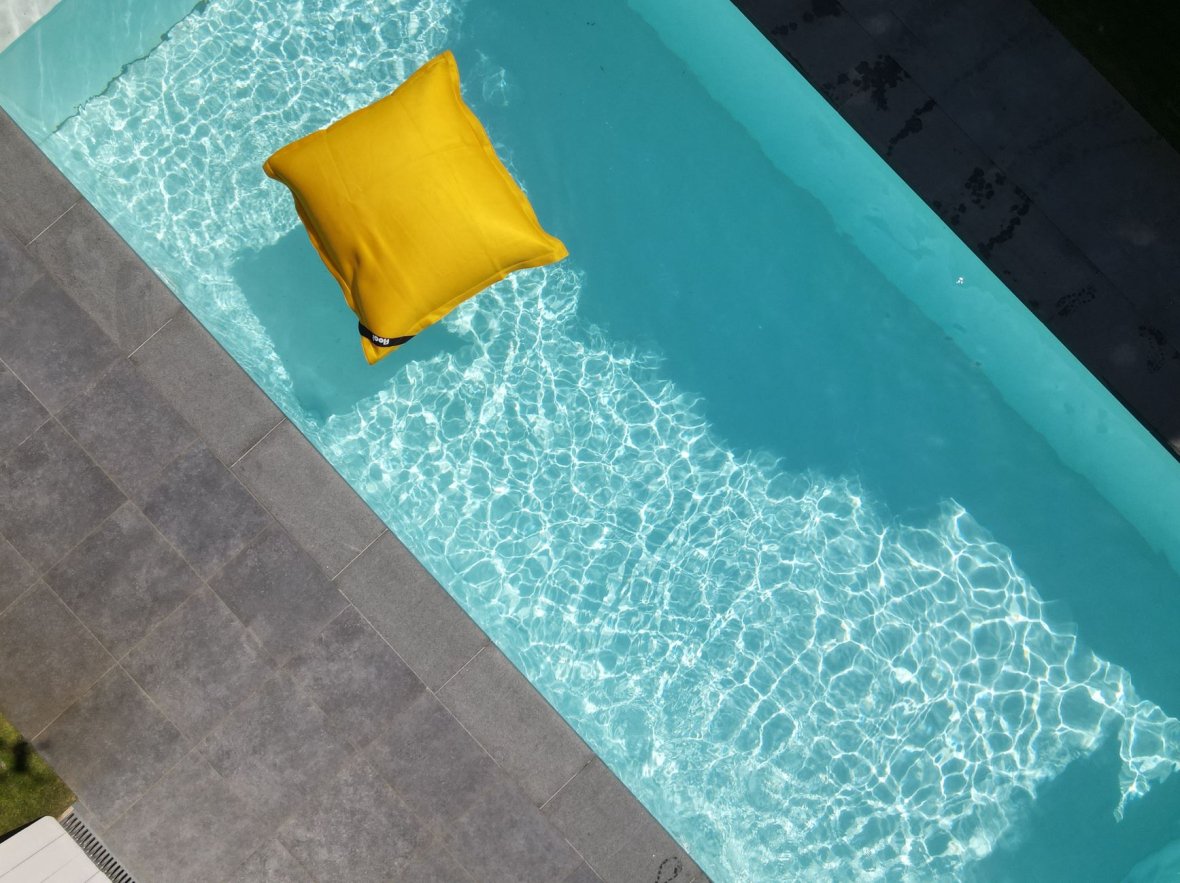 Yellow floating beanbag