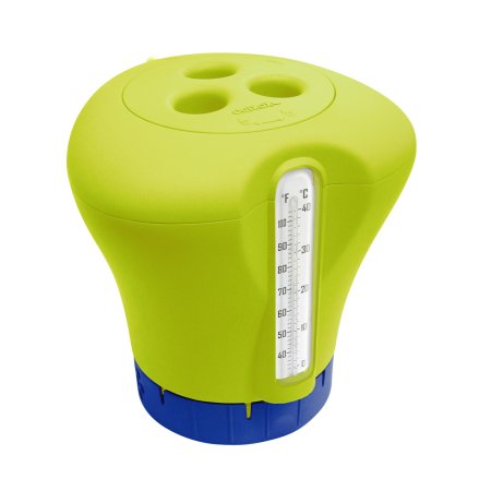 Chlorine dosage float with thermometer Green